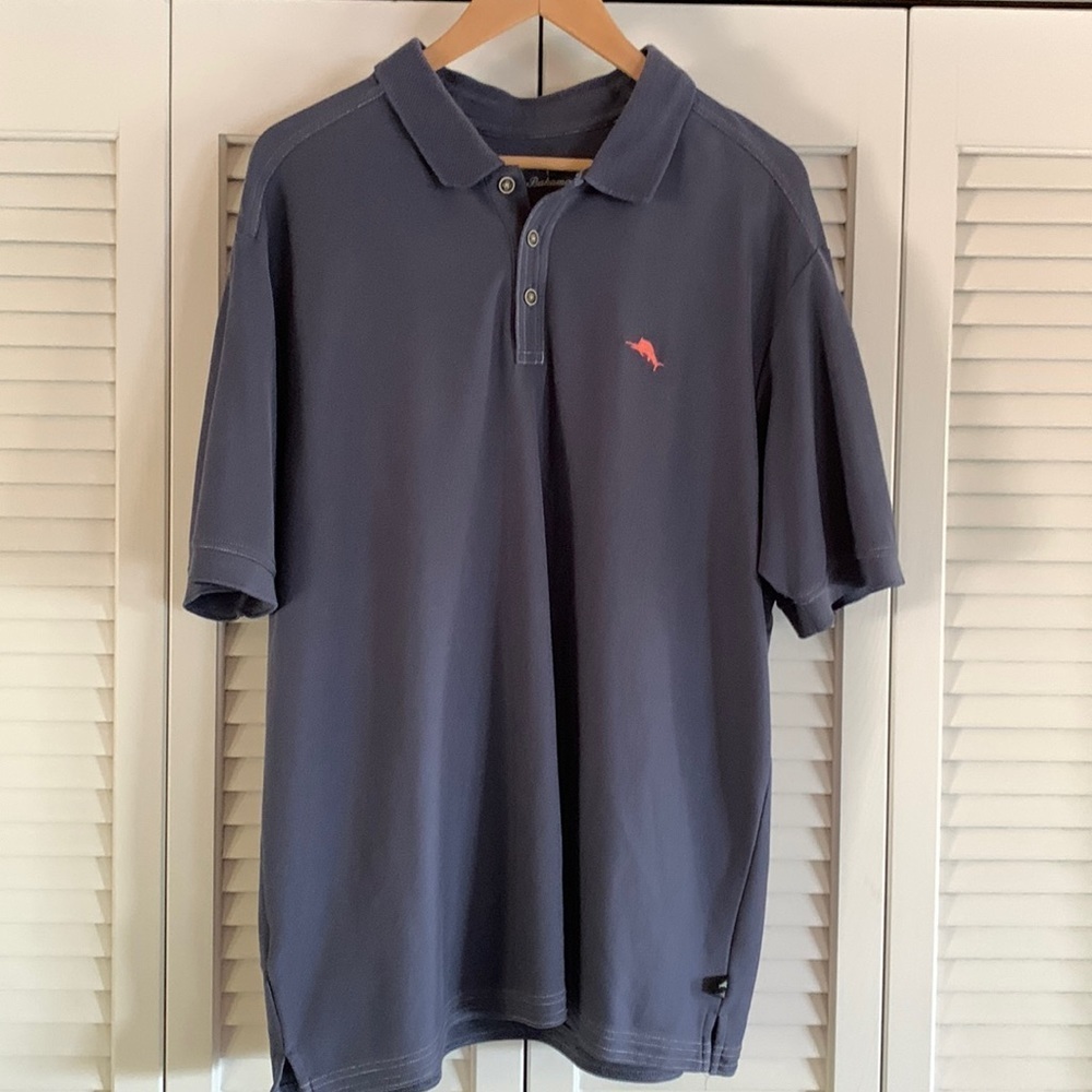 Tommy Bahama Emfielder Supima Cotton Blend Polo Shirt Men’s Blue Gray Size XL